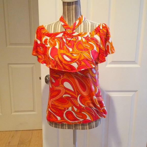 Michael Kors woman Funky Psychedelic print top - Picture 1 of 9